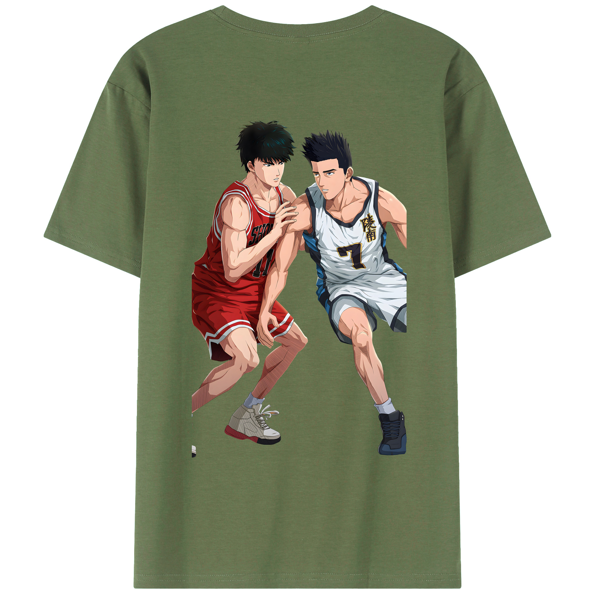 （画像用） SLAM DUNK／スラムダンク 綿100％ メンズ半袖Tシャツ（バックプリント） 通気性